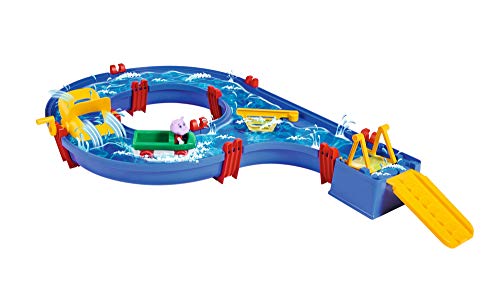 BIG Spielwarenfabrik AquaPlay - AmphieSet - 88x50x13 cm große Wasserbahn, ideales Einsteigermodell, inklusive 1x Spielfigur Wilma (Hippo) sowie 1x Amphibienfahrzeug, für Kinder ab 3 Jahren, 8700001504 von AquaPlay