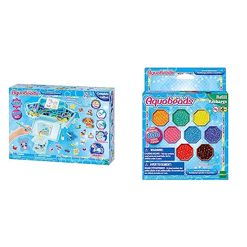 Aquabeads 31775 Designfabrik & 31520 Glitzerperlen - Nachfüllset Nachfüllpack von Aquabeads