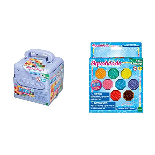 Aquabeads 31913 Mega Nachfüllperlen Set im Koffer, Multi Color & 31520 Glitzerperlen - Nachfüllset Nachfüllpack von Aquabeads