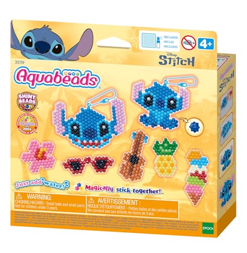 Aquabeads - 35119 Stitch Keychain Craft Kit - Arts & Crafts Bead Activity Toy von Aquabeads