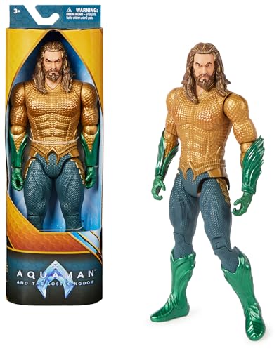 DC Comics, Aquaman-Actionfigur, voll bewegliche Figur, 30cm groß, filmgetreue Details, für spannendes Rollenspiel, Spielzeug für Kinder ab 3 Jahren von DC