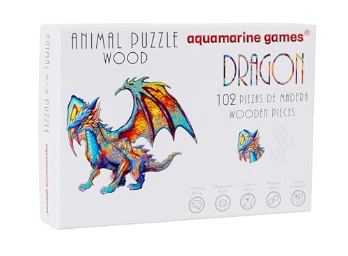 Aquamarine Games - Animal Wood Puzzle The Drache, Mehrfarbig (1) von Aquamarine Games