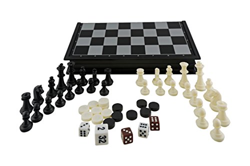 Aquamarine Games - Schach, Damen und Backgammon, magnetisch (CP024) von Aquamarine Games