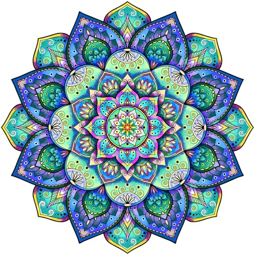 Aquamarine games Holzpuzzle, Blau, Grün, Türkis, Lila, 35 x 35 cm (1) von Aquamarine Games