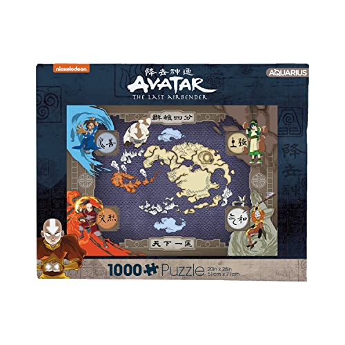 AQUARIUS Avatar Map Puzzle (1000 Piece Jigsaw Puzzle) - Officially Licensed Avatar: The Last Airbender Merchandise & Collectibles - Glare Free - Precision Fit - Virtually No Puzzle Dust - 20x28 Inches von AQUARIUS