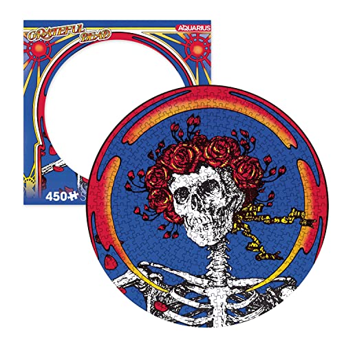 AQUARIUS Grateful Dead Skull & Roses Record Disc Puzzle (450 Piece Jigsaw Puzzle) - Officially Licensed Grateful Dead Merchandise & Collectibles - Glare Free - Precision Fit - 12 x 12 Inches von AQUARIUS
