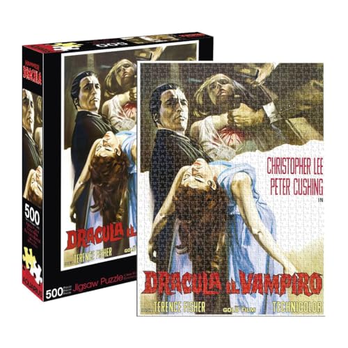 AQUARIUS Hammer Dracula Puzzle (500 Piece Jigsaw Puzzle) - Glare Free - Precision Fit - Virtually No Puzzle Dust - Officially Licensed Hammer Dracula Merchandise & Collectibles - 14x19 Inches von AQUARIUS