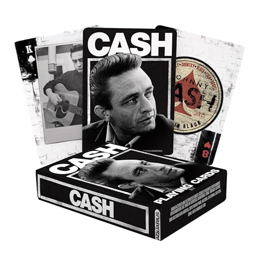 AQUARIUS Johnny Cash Playing Cards - Johnny Cash Themed Deck of Cards for Your Favorite Card Games - Officially Licensed Johnny Cash Merchandise & Collectibles - Poker Size with Linen Finish von AQUARIUS