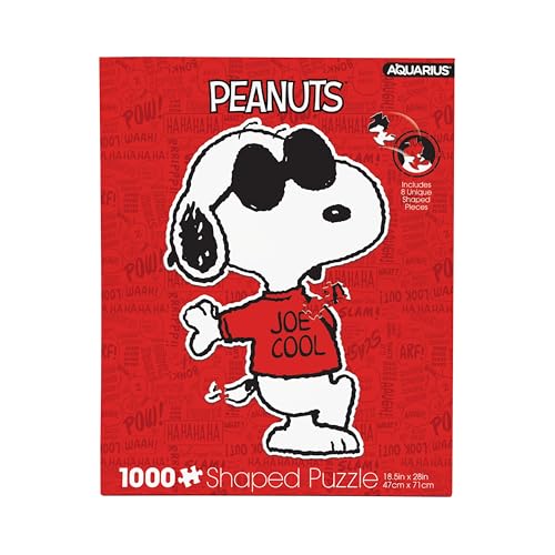 AQUARIUS Peanuts Joe Cool Shaped Puzzle (1000 Piece Jigsaw Puzzle) - Glare Free - Precision Fit - Virtually No Puzzle Dust - Officially Licensed Peanuts Joe Cool Collectibles - 18x28 Inches von AQUARIUS