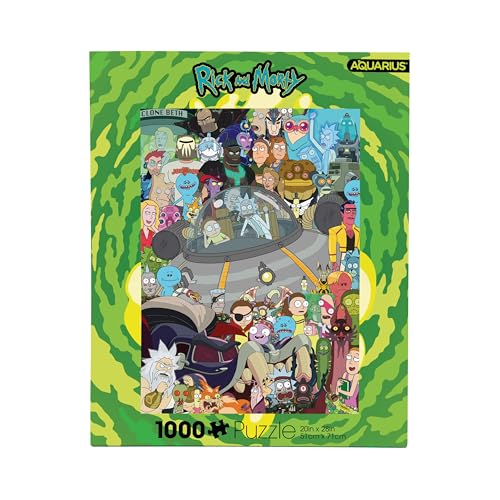 AQUARIUS Rick and Morty Cast Puzzle (1000 Piece Jigsaw Puzzle) - Glare Free - Precision Fit - Virtually No Puzzle Dust - Officially Licensed Rick and Morty Merchandise & Collectibles - 20x27 Inches von AQUARIUS