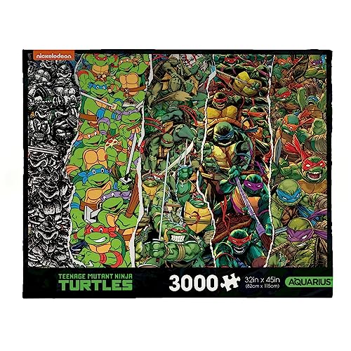 AQUARIUS TMNT Timeline 3000 Teile Puzzle (3000 Teile Puzzle) – Blendfrei – Präzise Passform – Offiziell Lizenziertes Teenage Mutant Ninja Turtles Merchandise & Sammlerstücke – 107,7 x 89,9 cm von AQUARIUS