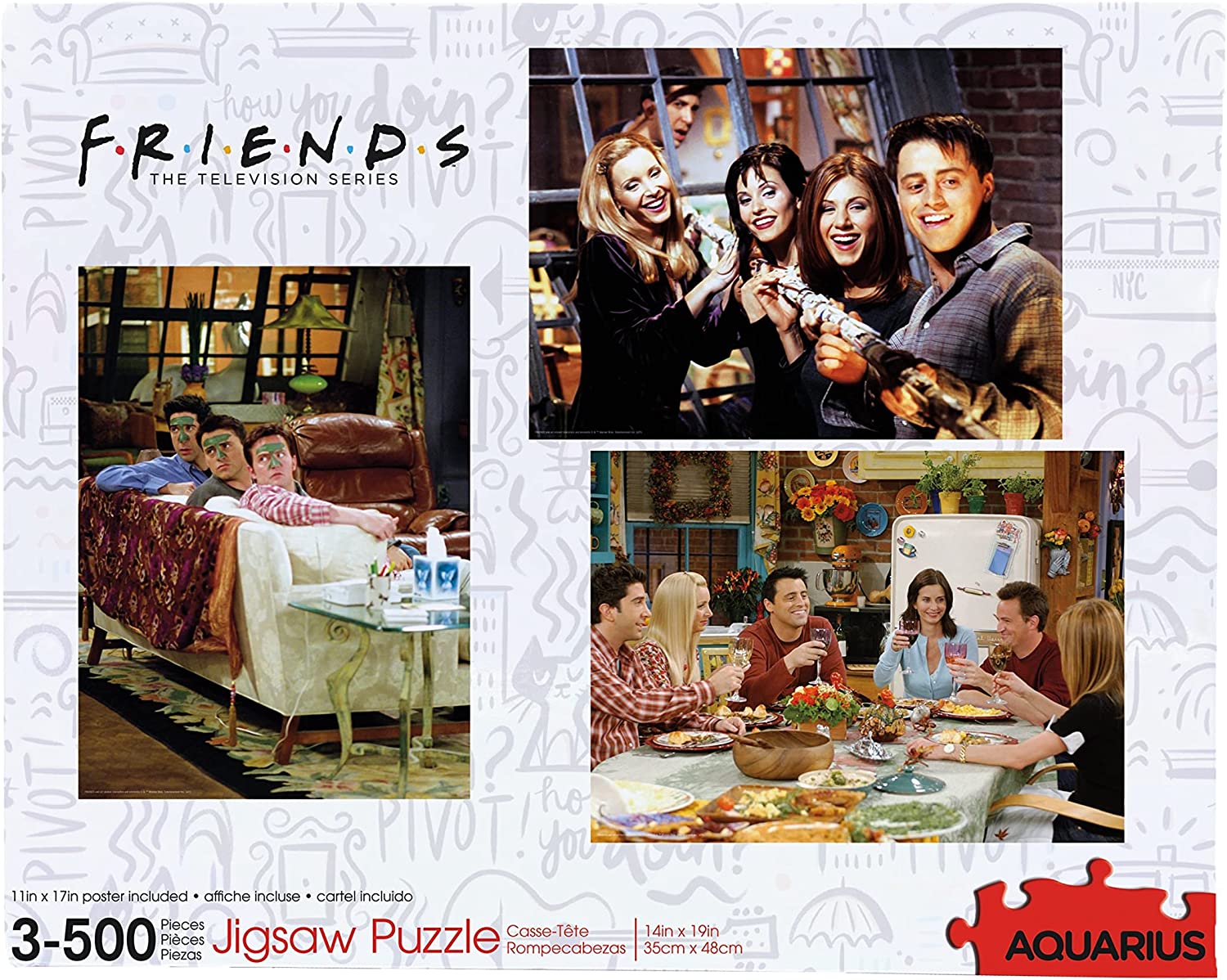 Aquarius 3 Puzzles - Friends 500 Teile Puzzle Aquarius-Puzzle-62005 von Aquarius