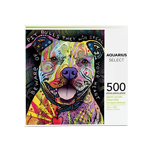 Aquarius 62502 Bull Dog Dean Russo Puzzle, Motiv Beware Pit Bulldogge, Mehrfarbig, 20,3 cm, Merhfarbig von AQUARIUS