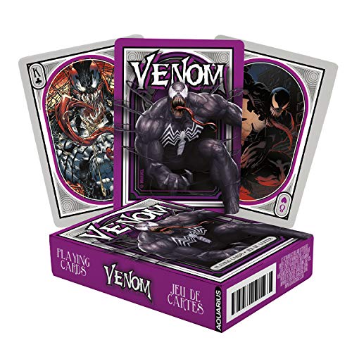 Aquarius Marvel Comics Venom Playing Cards - Venom Themed Deck of Cards for Your Favorite Card Games - Officially Licensed Marvel Venom Merchandise & Collectibles - Poker Size von AQUARIUS