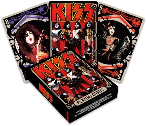 AQUARIUS KISS Playing Cards - KISS Themed Deck of Cards for Your Favorite Card Games - Officially Licensed KISS Merchandise & Collectibles - Poker Size with Linen Finish von AQUARIUS