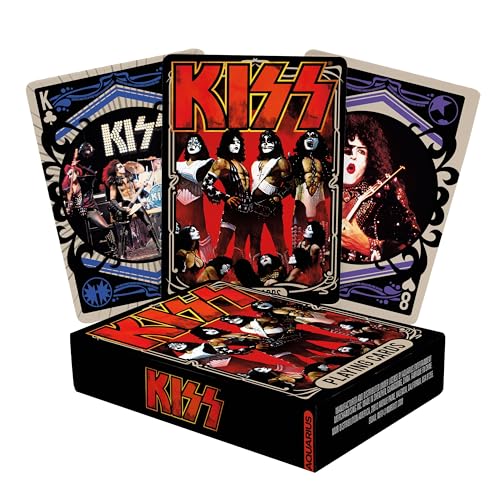 AQUARIUS KISS Playing Cards - KISS Themed Deck of Cards for Your Favorite Card Games - Officially Licensed KISS Merchandise & Collectibles - Poker Size with Linen Finish von AQUARIUS