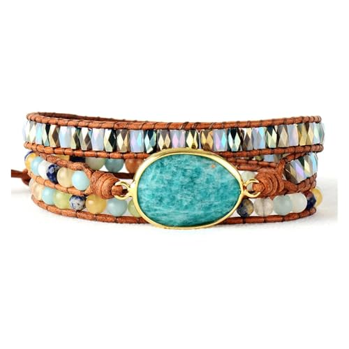 Aqxyedc Exklusive Damen-Armbänder, Stein, Strass, 3 Reihen, Leder-Wickelarmband, Femme-Boho-Armbänder wanglan Aqxyedc Exklusive Damen-Armbänder, Stein, Strass, 3 Reihen, Leder-Wickelarmband, Femme-Boho-Armbänder wanglan von Aqxyedc