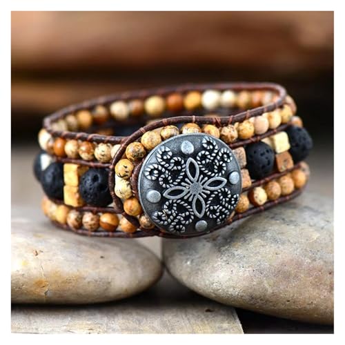 Aqxyedc Manschettenarmband Bild Stein Leder Wickelarmbänder Großhandel Handgefertigtes böhmisches Statement-Armband wanglan Aqxyedc Manschettenarmband Bild Stein Leder Wickelarmbänder Großhandel Handgefertigtes böhmisches Statement-Armband wanglan von Aqxyedc