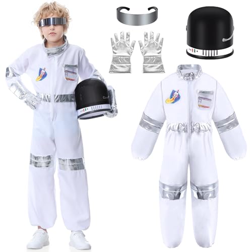 Aragallant Astronaut Kostüm Kinder, Raumanzug mit beweglichem Astronautenhelm, Karneval Kostüm Kinder, Kostüm für Kinder Jungen Mädchen 6+ Jahren Aragallant Astronaut Kostüm Kinder, Raumanzug mit beweglichem Astronautenhelm, Karneval Kostüm Kinder, Kostüm für Kinder Jungen Mädchen 6+ Jahren von Aragallant