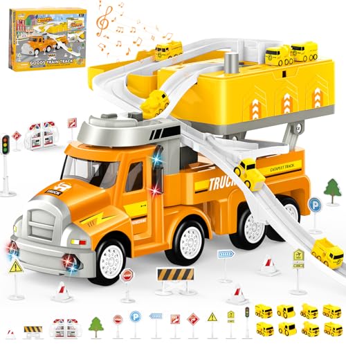 Aragallant Baustellenfahrzeuge Kinder, Kinderspielzeug ab 3 4 5 6 Jahre, LKW Auto Spielzeug für Kinder mit 8 Autotransporter und Mobile LKW Station, Geschenk für Kleinkinder Jungen Mädchen Aragallant Baustellenfahrzeuge Kinder, Kinderspielzeug ab 3 4 5 6 Jahre, LKW Auto Spielzeug für Kinder mit 8 Autotransporter und Mobile LKW Station, Geschenk für Kleinkinder Jungen Mädchen von Aragallant