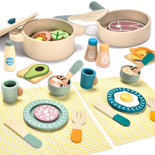 Aragallant Spielküche Zubehör Holz, Kinderküche Zubehör, Küchenspielzeug Holz Kochset Töpfe und Pfannen Set für Mädchen und Jungen 3+ Jahre Küchenutensilien Rollenspiel Lernspielzeug Geschenk Aragallant Spielküche Zubehör Holz, Kinderküche Zubehör, Küchenspielzeug Holz Kochset Töpfe und Pfannen Set für Mädchen und Jungen 3+ Jahre Küchenutensilien Rollenspiel Lernspielzeug Geschenk von Aragallant