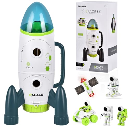 Aragallant Space Rakete Spielzeug für Kinder, Space Shuttle mit Licht-und Soundeffekten, Weltraum Spielzeug-Set mit Astronauten, Space Rover und Satelliten, Geschenk für Jungen Mädchen ab 3 Jahren Aragallant Space Rakete Spielzeug für Kinder, Space Shuttle mit Licht-und Soundeffekten, Weltraum Spielzeug-Set mit Astronauten, Space Rover und Satelliten, Geschenk für Jungen Mädchen ab 3 Jahren von Aragallant