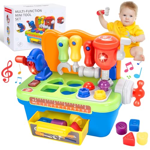 Aragallant Werkbank Kinder Spielzeug ab 1 Jahr Junge Mädchen, Werkzeug Koffer Kleinkind Spielzeug mit Musik Licht, Kinderwerkzeug Lernspielzeug Weihnachten Geschenk Kinderspielzeug ab 1 2 3 4 Jahren Aragallant Werkbank Kinder Spielzeug ab 1 Jahr Junge Mädchen, Werkzeug Koffer Kleinkind Spielzeug mit Musik Licht, Kinderwerkzeug Lernspielzeug Weihnachten Geschenk Kinderspielzeug ab 1 2 3 4 Jahren von Aragallant