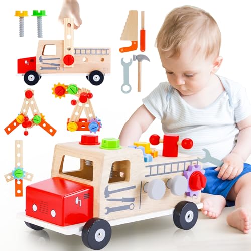 Aragallant Werkzeugkoffer Kinder Werkbank, Werkzeug Kinder Montessori Spielzeug ab 1 2 3 Jahre, Holzspielzeug Werkzeugkasten Werkzeugwagen Lernspiele Geschenk Junge Mädchen 2 3 4 Jahre Aragallant Werkzeugkoffer Kinder Werkbank, Werkzeug Kinder Montessori Spielzeug ab 1 2 3 Jahre, Holzspielzeug Werkzeugkasten Werkzeugwagen Lernspiele Geschenk Junge Mädchen 2 3 4 Jahre von Aragallant
