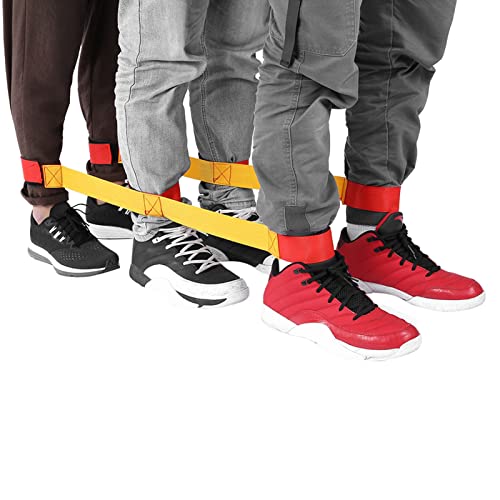 Aramox 2PCS Legged Race Bands Team Befestigungsband 3/5/8 Person Outdoor Party -Gruppenspiel Komfortable Elastic Belt Schließung für Erwachsene Teamwork Spielen (Normale Version 3 Personen) von Aramox