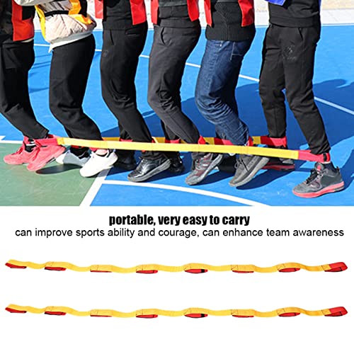 Aramox 2PCS Legged Race Bands Team Befestigungsband 3/5/8 Person Outdoor Party -Gruppenspiel Komfortable Elastic Belt Schließung für Erwachsene Teamwork Spielen (Normale Version 8 Personen) von Aramox