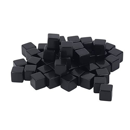 Aramox Blankwürfel Set White DIY Anpassbare Würfel für Bildungsspiele 50pcs Schreiben-ON-Wischungsfest-sicheres Plastik-Square-Würfel für Brettspiele für Brettspiele (Black) von Aramox