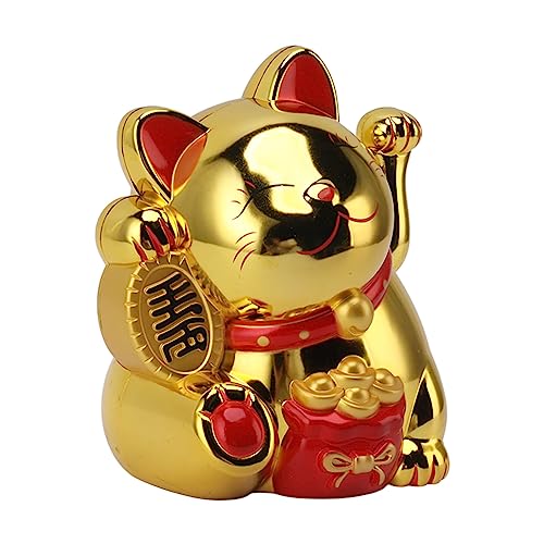 Aramox Electric Waving Arm Lucky Cat Solar Angetriebene Plastik 5,5 Zoll Batterie Betriebene Glückliche Charm für Heimauto Schreibtisch Restaurant Hotel Cafe mit Fröhlichem Lächeln (MLY11020-4 Gold) Aramox Electric Waving Arm Lucky Cat Solar Angetriebene Plastik 5,5 Zoll Batterie Betriebene Glückliche Charm für Heimauto Schreibtisch Restaurant Hotel Cafe mit Fröhlichem Lächeln (MLY11020-4 Gold) von Aramox