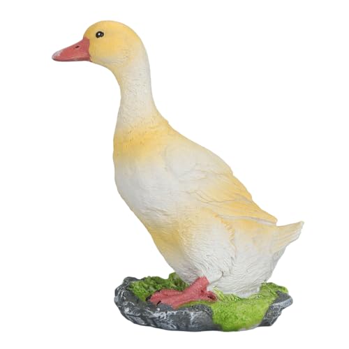 Aramox Entenfigur Handgemalte wasserdichte Entenskulptur für Garten Mittelgroße Garten -Terrasse Figurine (Yellow) von Aramox