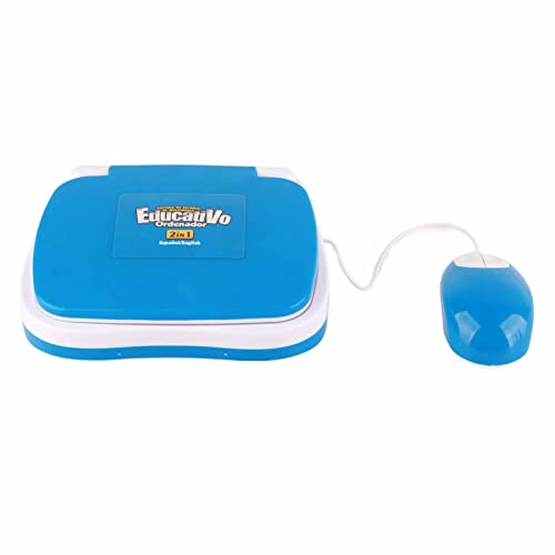 Aramox Kindrens Interaktiver Pädagogischer Zweisprachiger Laptop mit ABS -Musikfunktion von 3 Bis 8 Jahren (Blue) von Aramox