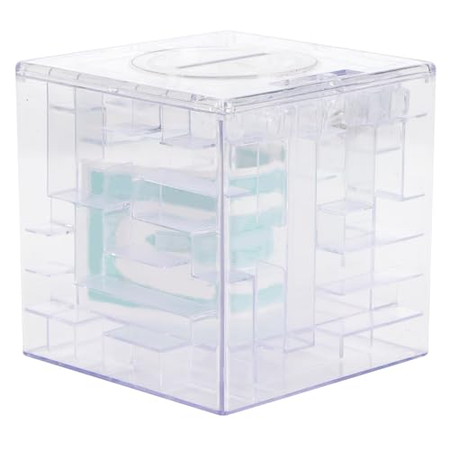 Aramox Mini Money Box Puzzle Maze Saving Bank Innovative Money Bank für Bildungsspielzeug Spaß Spiele Challenge mit Lock und Slider für Weihnachtsgeburtstag Geschenke (White) von Aramox