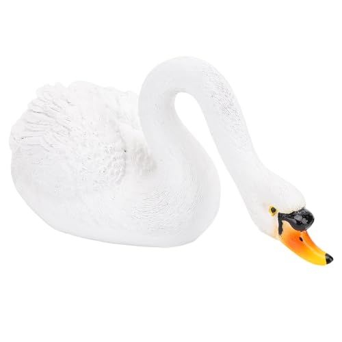 Aramox Swan Statue Swan Figur Schwimmend Schwanenverzierung für Gartenteich mit Lebensechtem Design Innen Im Freien Im Freien, Symbolisieren Liebe Loyalität (WHITE) von Aramox