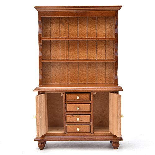 Dollhouse DREI -Schicht -Holzbuchhandelschrank - Simuliertes Design, Elegantes Mini -Möbelmodell für 1:12 Dollhouse - Ideal für Hobbyisten (Brown) von Aramox