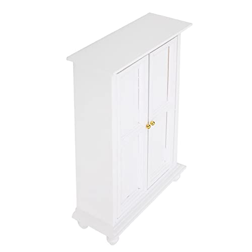 Aramox Doppel -Tür -Miniaturpuppenhausgarderobe 1:12 Hölzer Schrank Doll House Accessoire von Aramox