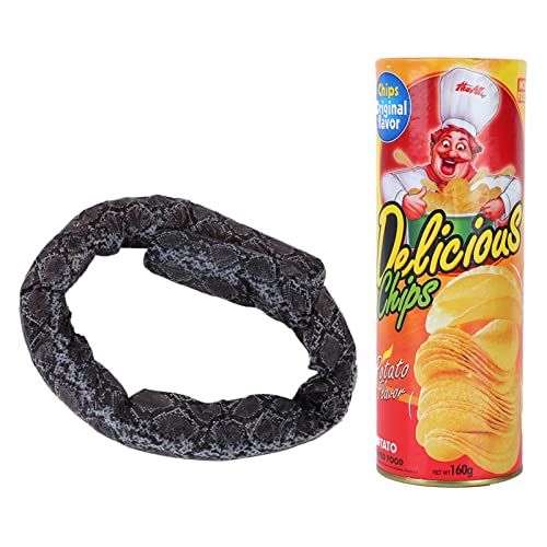 Aramox Kartoffelchip Box Spring Snake Toy Roman Streichprops für Halloween, Geeignet für 4+ Jahre, Trickspielzeug für Partyunterhaltung von Aramox