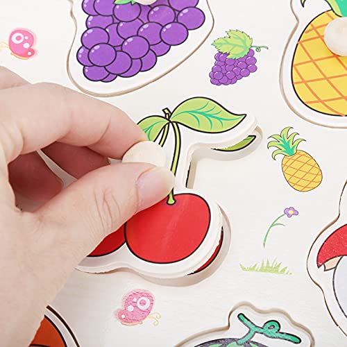 Numerimalfruit -Holzknopf -Puzzle für, Sicheres und Geruchloses Bildungsspielzeug, Farbenfrohes Design Stimuliert das Sehen, das Zur Verbesserung der Kognitiven Fähigkeiten von von Aramox