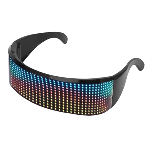 RGB LED -Brille Steuerung Text Animation Bilder Musik Rhythmus Leuchte Brille - Lange Akkulaufzeit Ideal für Cosplay, Musikfestivals RGB LED -Brille Steuerung Text Animation Bilder Musik Rhythmus Leuchte Brille - Lange Akkulaufzeit Ideal für Cosplay, Musikfestivals von Aramox