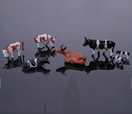 10 x Modell Kühe, handbemalt, für Bauernhof Modellbau Modelleisenbahn Spur H0 von Archifreunde