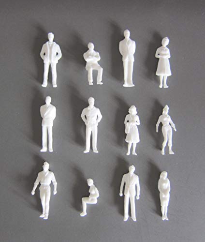 Archifreunde 25 x Modell Figuren, weiß unbemalt, für Modellbau 1:50, Modelleisenbahn Spur 0 von Archifreunde