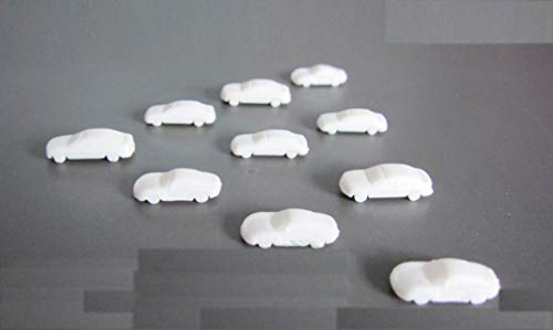 30 x Modell Autos, weiß, für Modellbau 1:300, Modelleisenbahn Schmalspur von Archifreunde