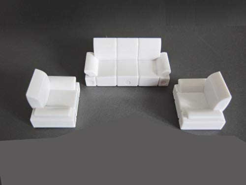 3er Set Modell Sofa Set für Modellbau 1:50, Modelleisenbahn Spur 0 von Archifreunde