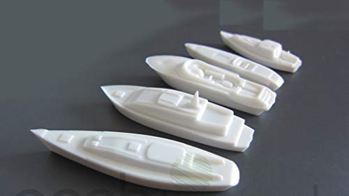 5 x Modell Schiff Boat 50mm -76mm, weiß unbemalt, Modellbau 1:100 Spur TT von Archifreunde