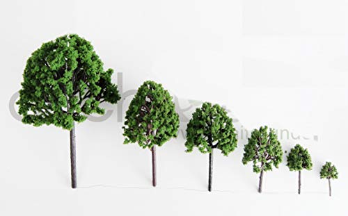 7 x Modell Baum - Laubbäume für Landschaft Modellbau Modelleisenbahn H0 von Archifreunde