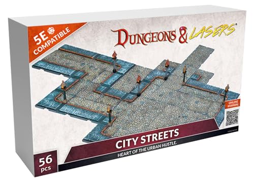 Archon Studio Dungeons & Lasers: City Streets Miniature Terrain – unlackiert, kompatibel mit DND und anderen RPG-Spielen von Archon Studio