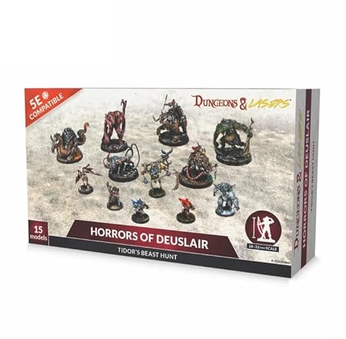 Dungeons & Lasers: Horrors of Deuslair – 15 Miniaturen mit Bühnenbasis, DND-Figurenset für Tischrollenspiele, kompatibel mit 5E, unlackiert und unmontiert – ab 14 Jahren Dungeons & Lasers: Horrors of Deuslair – 15 Miniaturen mit Bühnenbasis, DND-Figurenset für Tischrollenspiele, kompatibel mit 5E, unlackiert und unmontiert – ab 14 Jahren von Archon Studio