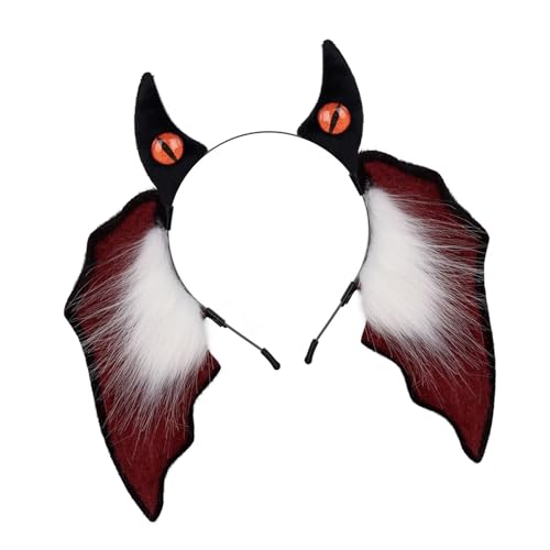 Arecobticy Flauschiges Fledermaus-Ohr-Haarband, leicht, bequem, verstellbar, Kopfbedeckung für Kinder, Cosplay, den täglichen Gebrauch, Kinderkleidung, Party-Kopfbedeckung von Arecobticy